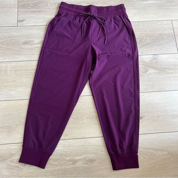 Women's Burgundy Jogger Pants - Picture 2 of 8